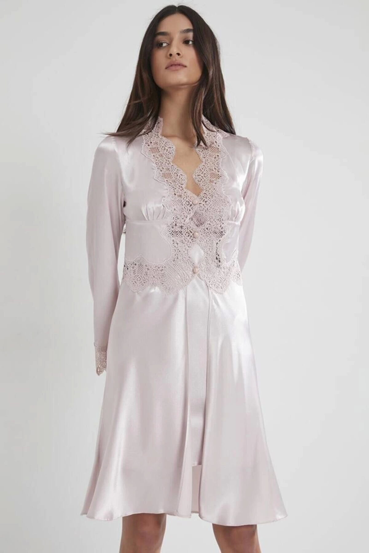 Pierre Cardin 6335 6'lı Saten Gecelik Sabahlık Takım