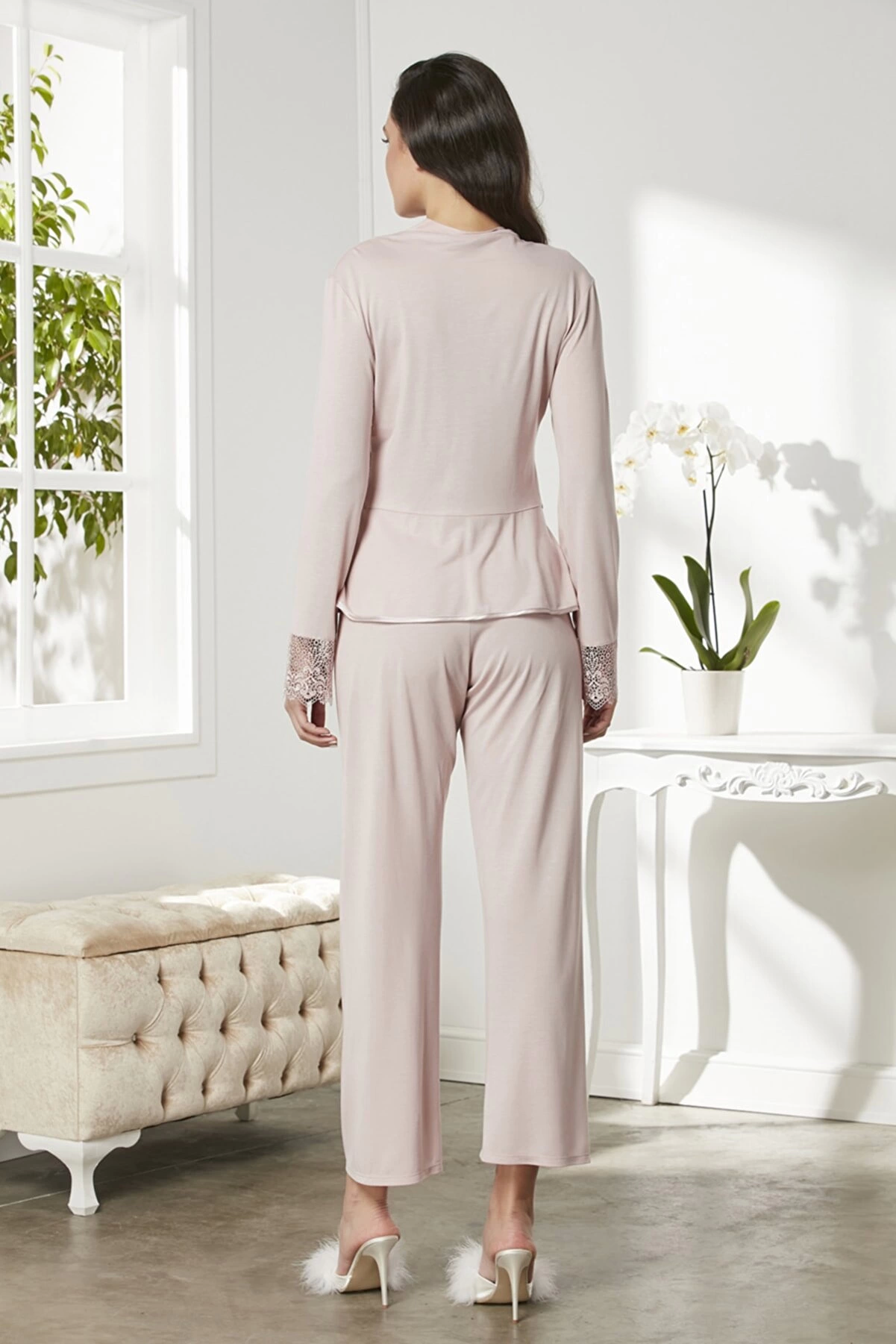 Pierre Cardin P5040 Bayan Penye Gecelik Sabahlık