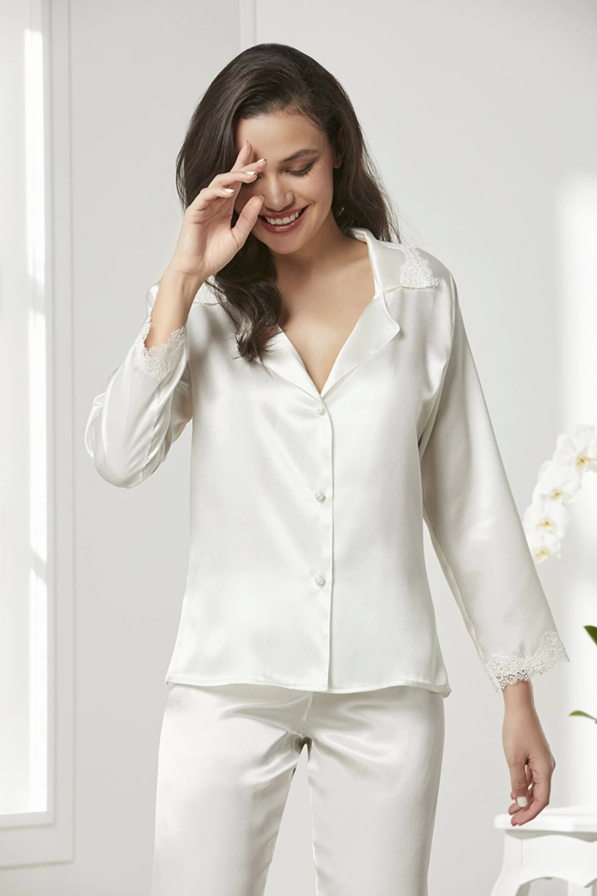Pierre Cardin 6965 Bayan 6'lı Saten Gecelik Sabahlık