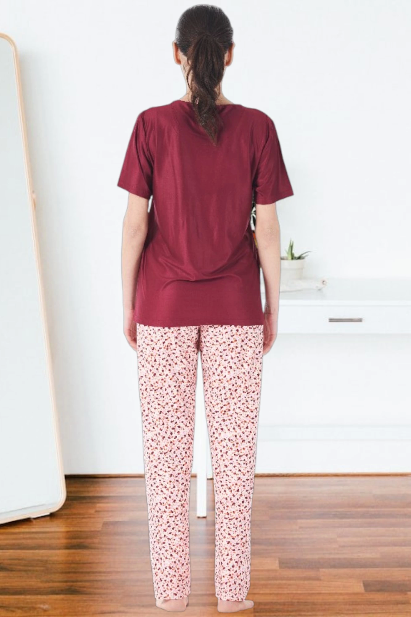 Estiva 25165 Kadın Marla Çicekli Kısa Kol Pijama Takımı