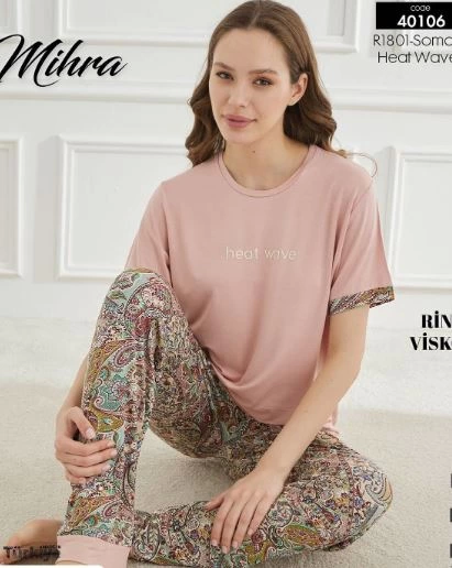 Mihra 40106 Kadın Kısa Kol Pijama Takımı