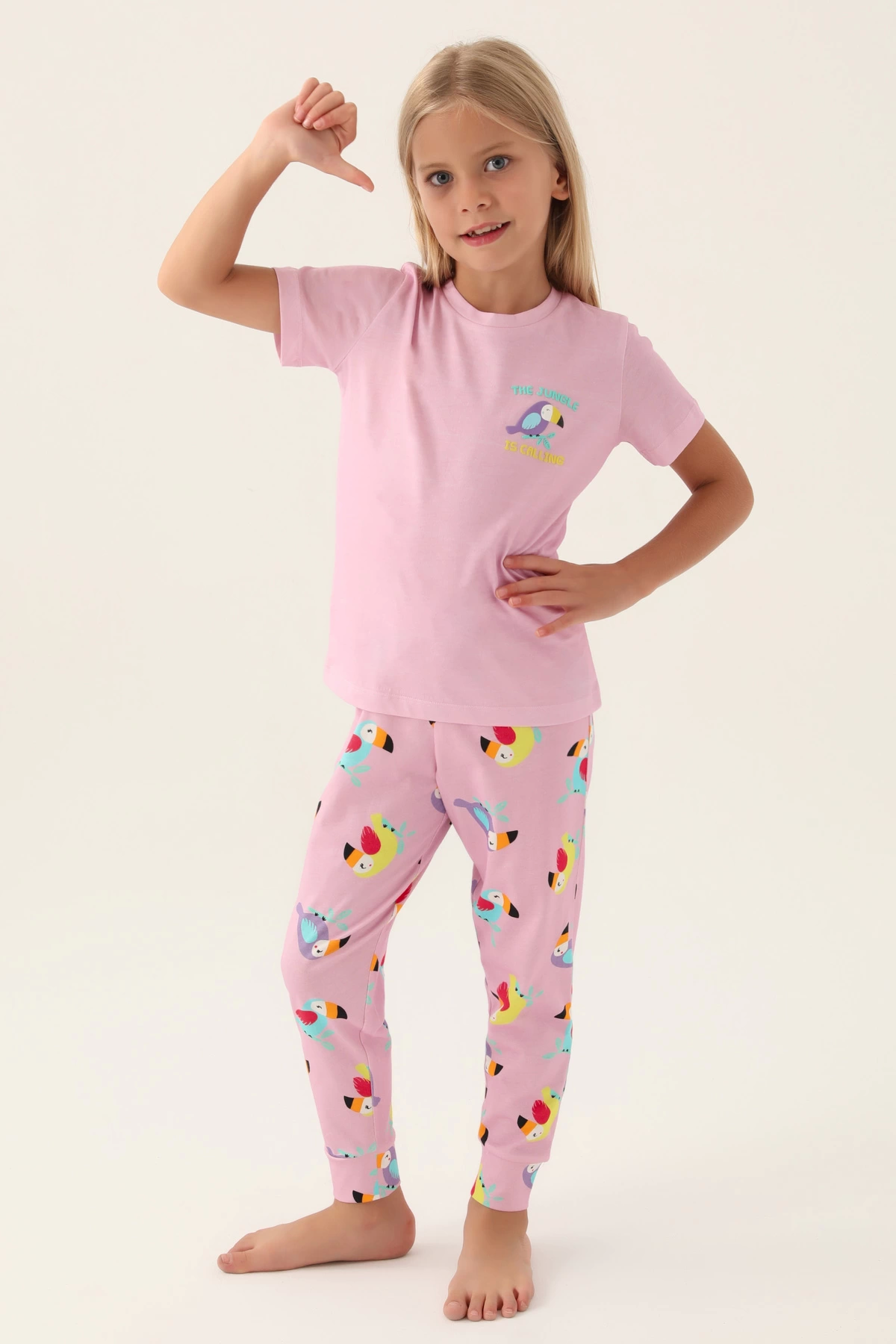 Roly Poly 3403-G Kız Çocuk Kısa Kol Pijama Takımı