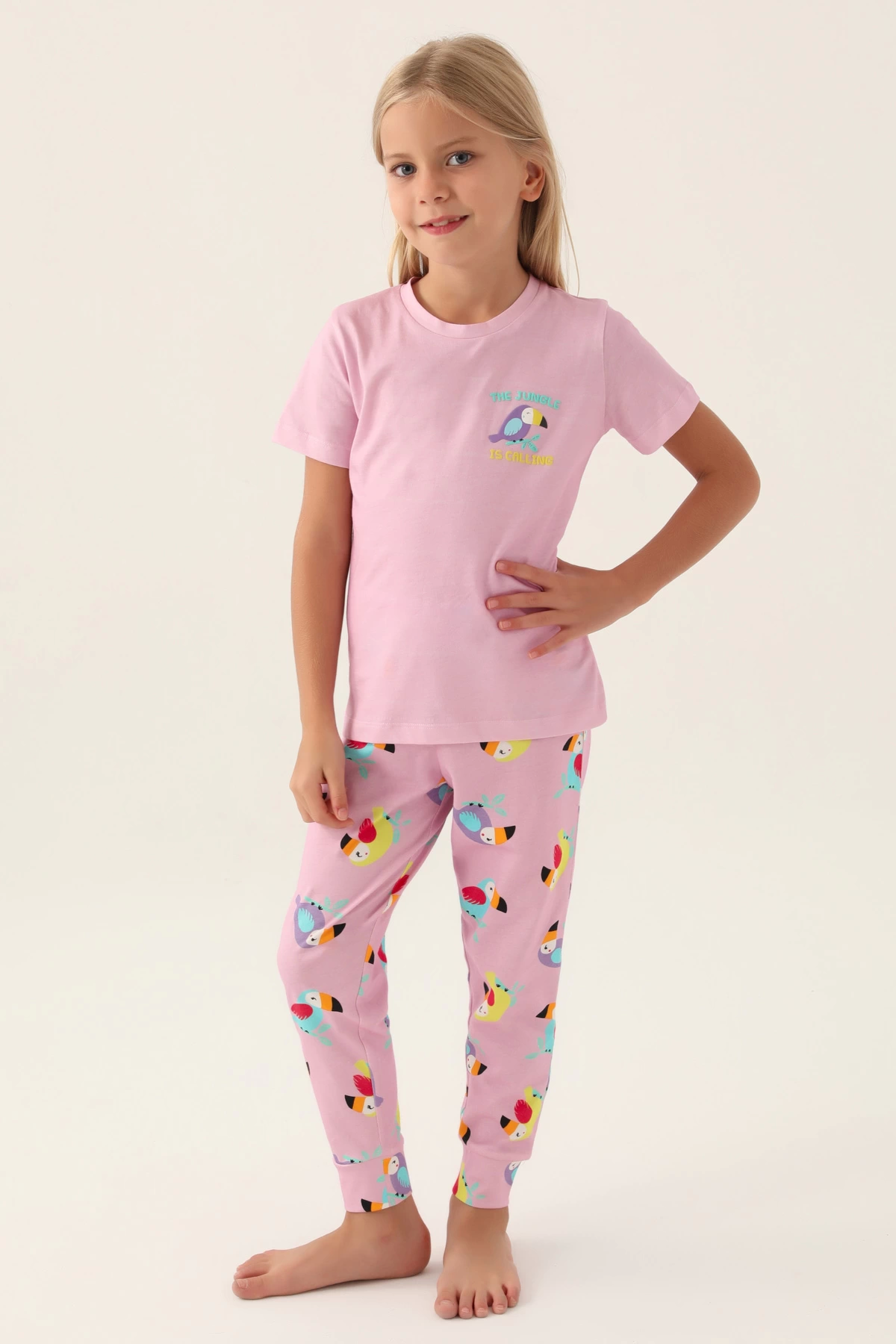 Roly Poly 3403-G Kız Çocuk Kısa Kol Pijama Takımı