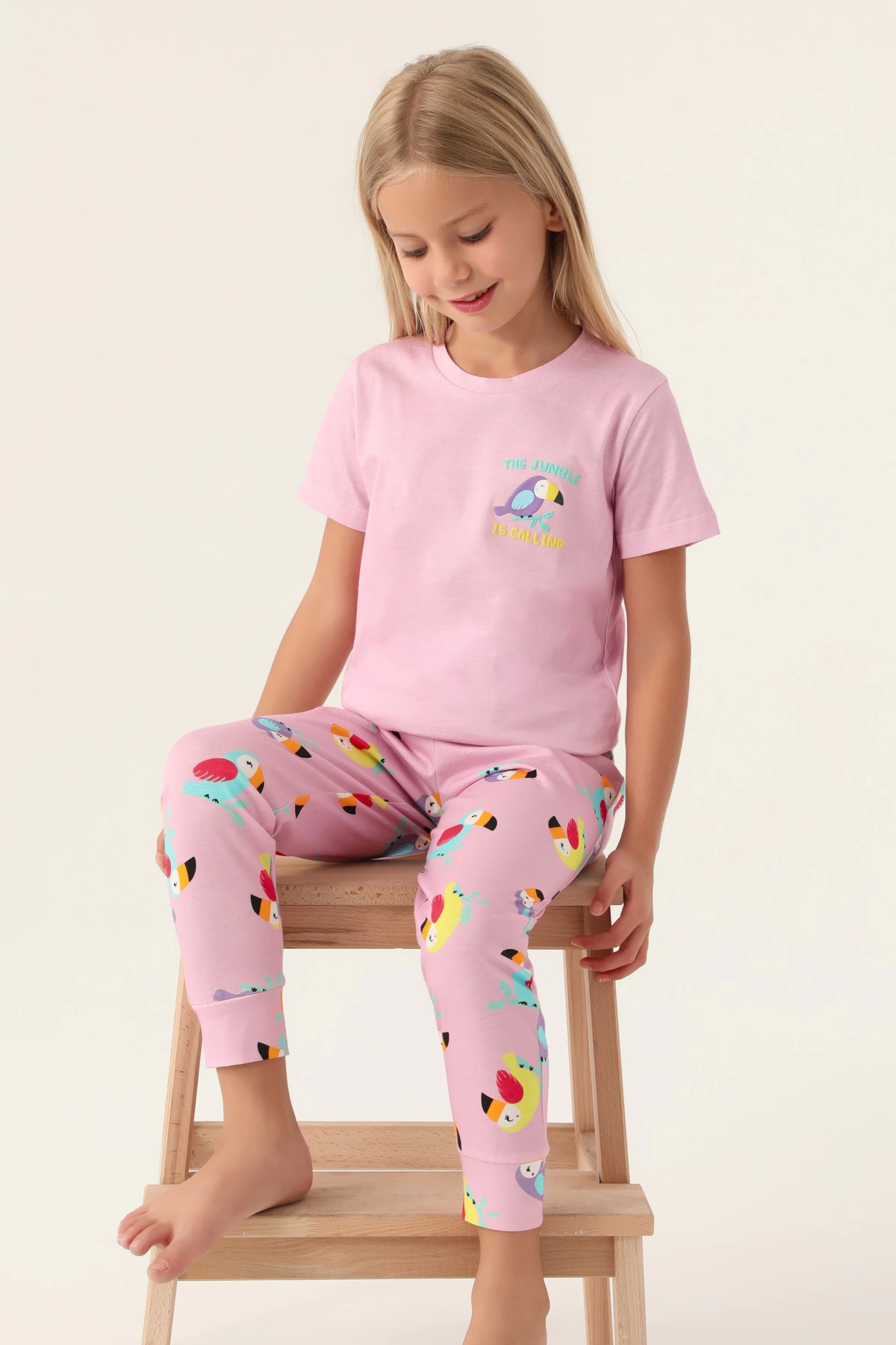 Roly Poly 3403-G Kız Çocuk Kısa Kol Pijama Takımı
