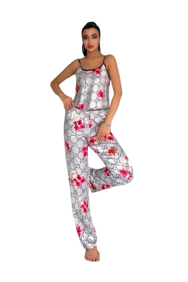 Victoria Secret 8021 Kadın Saten Askılı Pijama Takım